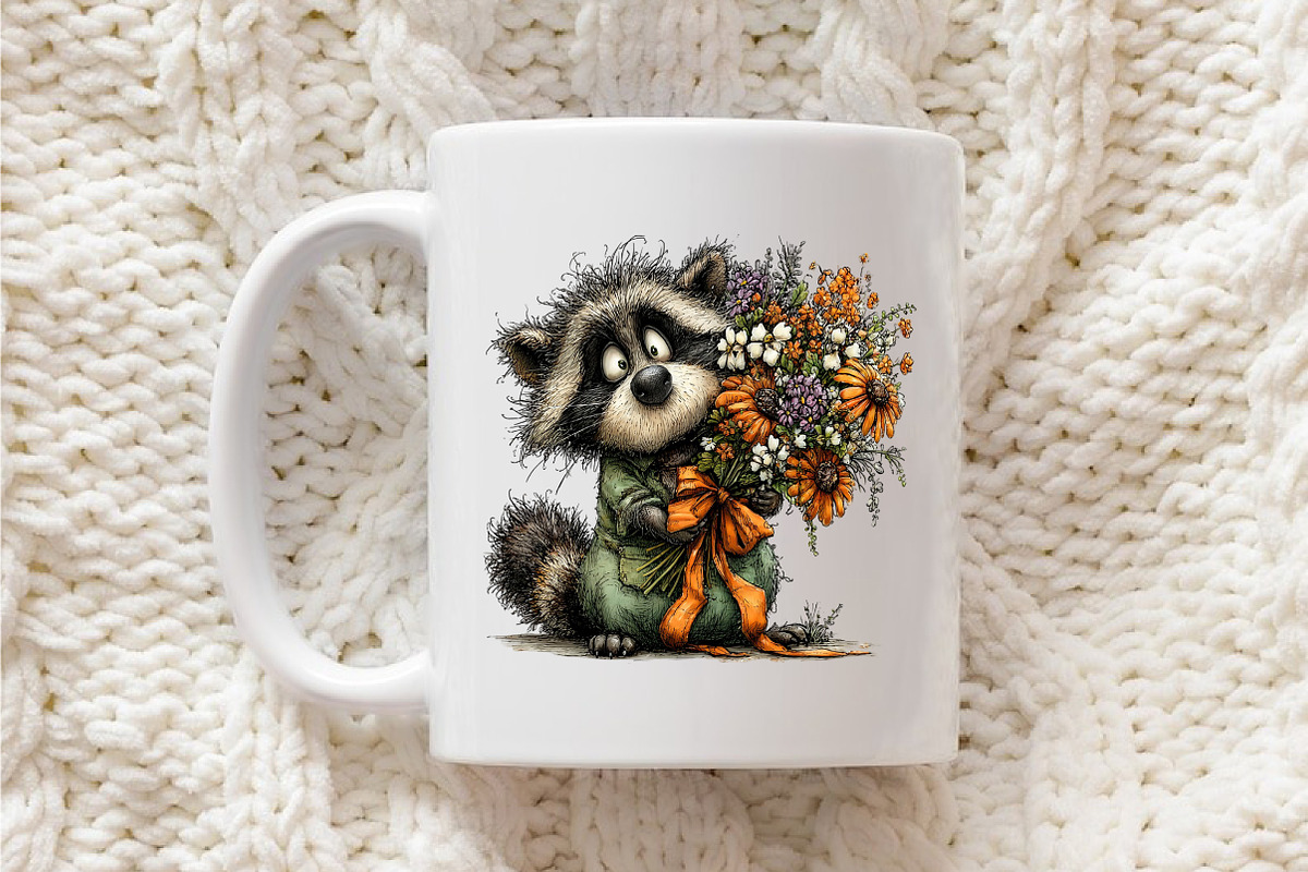 Whimsical Spring Raccoon Clipart, an Illustration by OK Design (Photo 4 of 6)