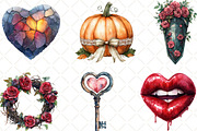 Romantic Halloween Clipart, an Illustration by Black Bird Studio (Thumbnail 6 of 6)
