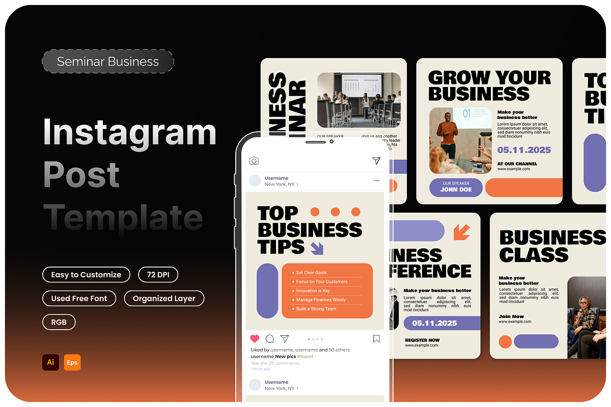 Seminar Business Instagram Post, a Social Media Template by Annora Studio (Photo 1 of 3)