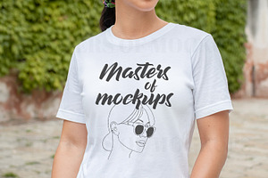 Bella Modeled White Tshirt Mockup