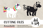 SVG DXF cutting file unicorn, an Illustration by kaeselotti (Thumbnail 1 of 2)