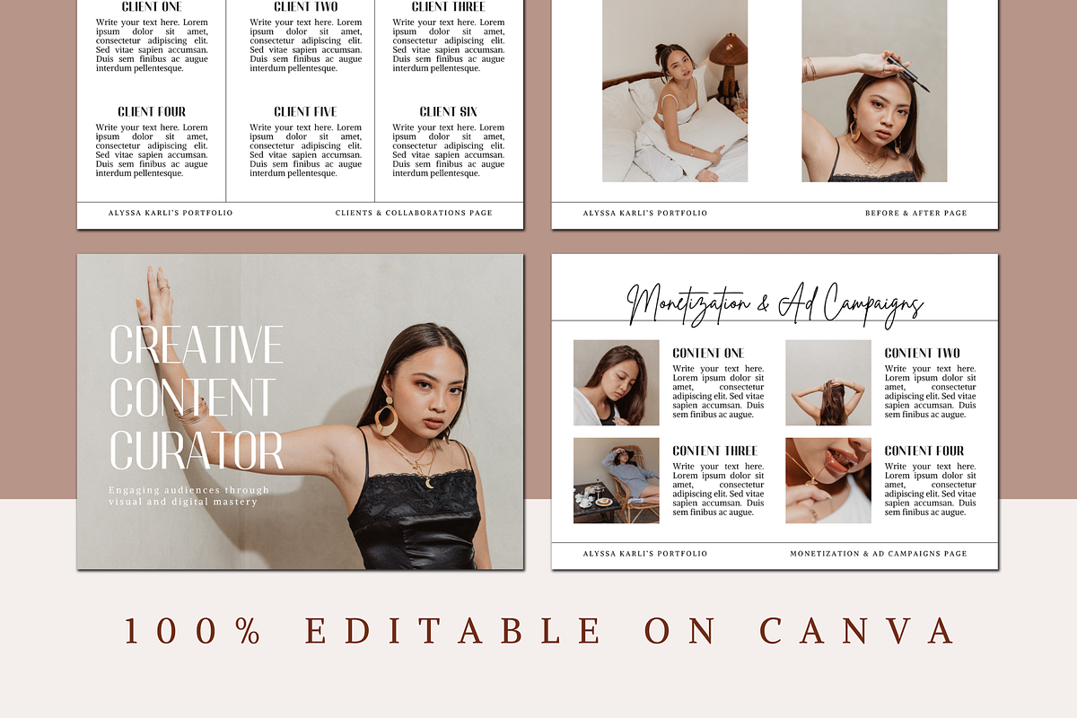 PORTFOLIO CANVA TEMPLATE, a Marketing Template by The Little Lily Studio (Photo 3 of 5)