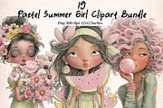 Pastel Summer Girl Clipart Bundle, an Illustration by Digital Artistic99 (Thumbnail 1 of 10)