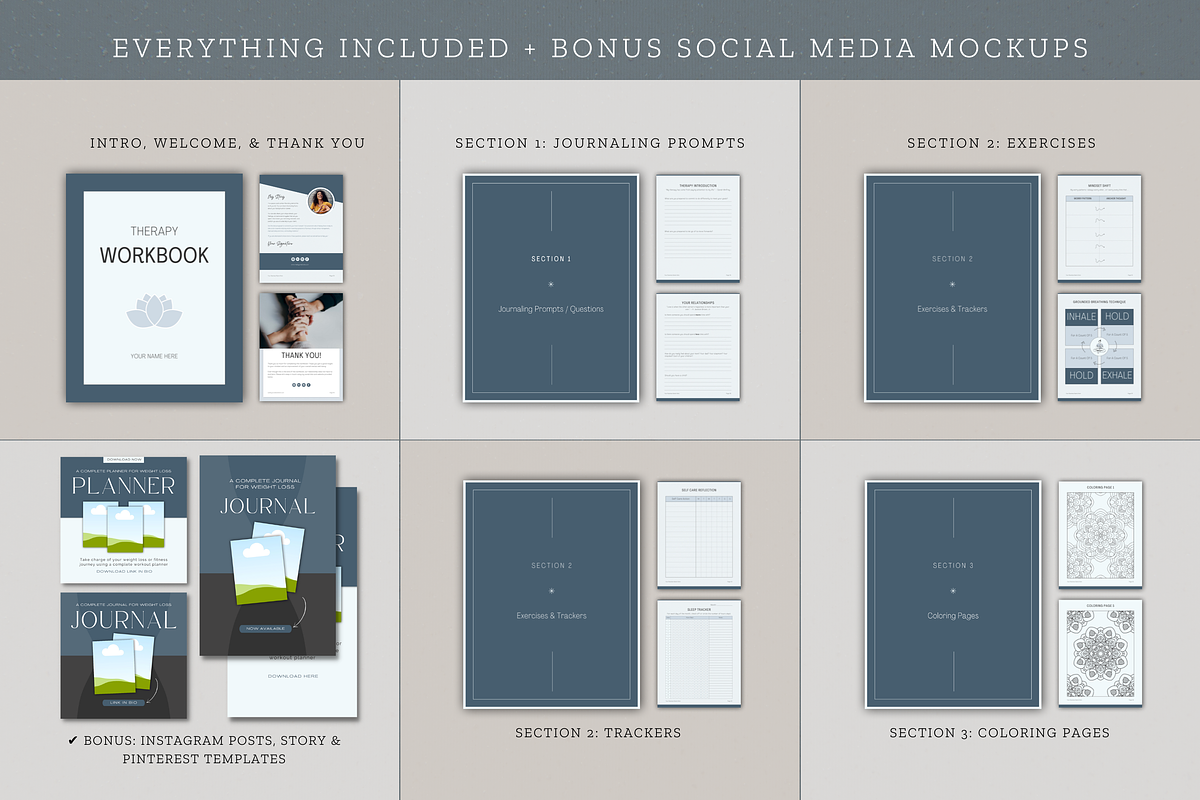 Therapy Journal Worksheets | Canva, a Magazine Template by Designs by Darowan (Photo 7 of 10)