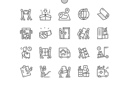 Moving service Line Icons, an Object Graphic by Palau