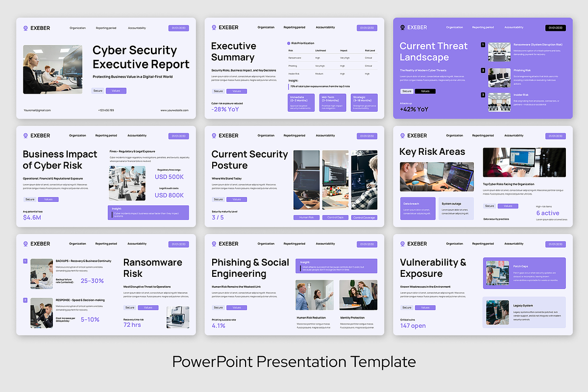 Cyber Security Executive Report Deck, a Presentation Template by Sixtemp (Photo 2 of 3)