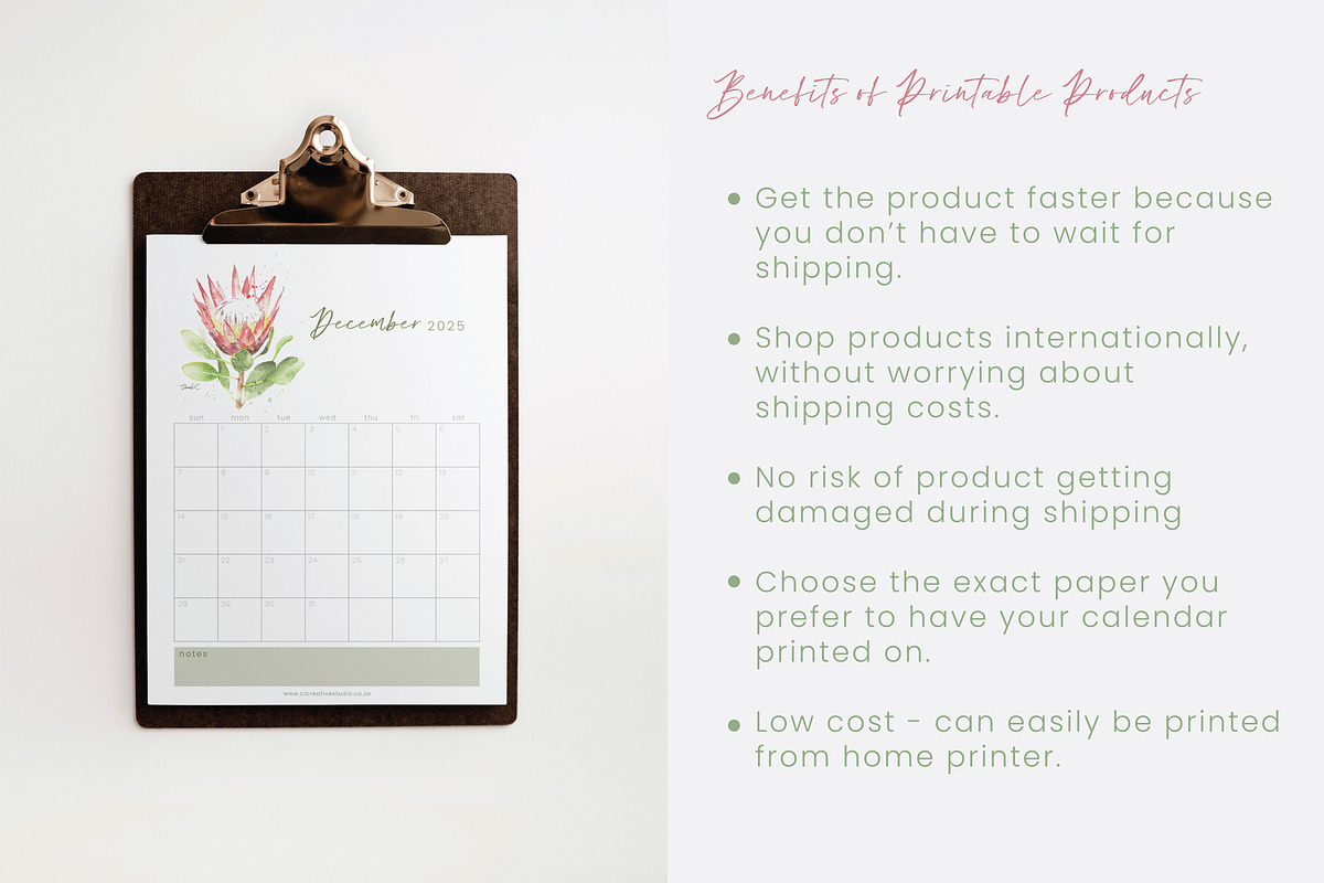 2025 Printable Calendar - Fynbos Art, a Stationery Template by CL Creative Studio (Photo 3 of 9)
