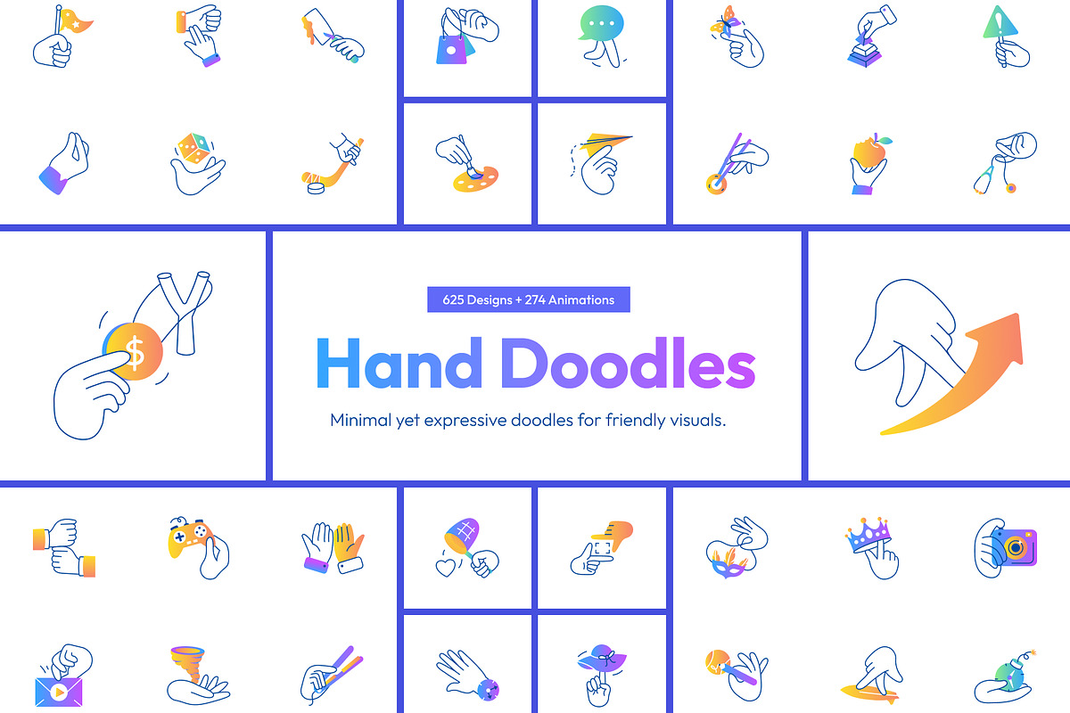 Hand Doodles Bundle, a Duotone Icon by Prosymbols (Photo 1 of 12)