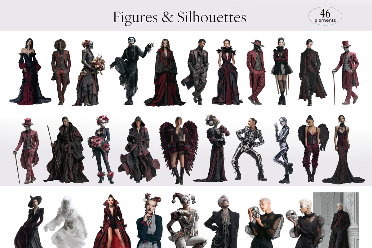 Gothic Glam – Halloween Collage Pack, an Object Graphic by R-studio (Photo 3 of 11)