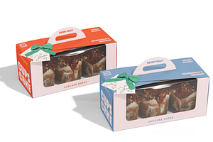 Cupcake Box Mockup, a Packaging Mockup by graphicsauce