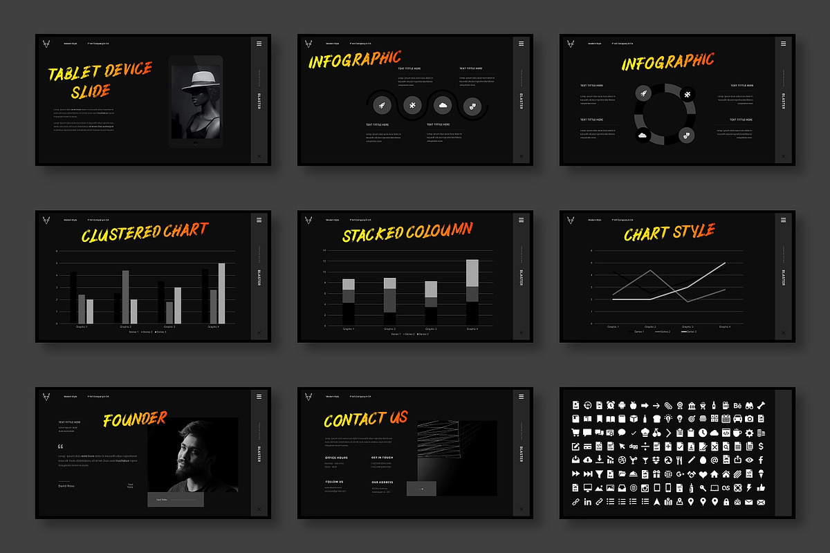 Blaster – Business PowerPoint, a Presentation Template by Dens Creative Studio (Photo 5 of 6)