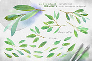 Green leaves. Graphic Set., a Decorative Illustration by LeiaSW (Thumbnail 5 of 9)