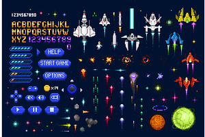 Space Galaxy 8 Bit Arcade Game