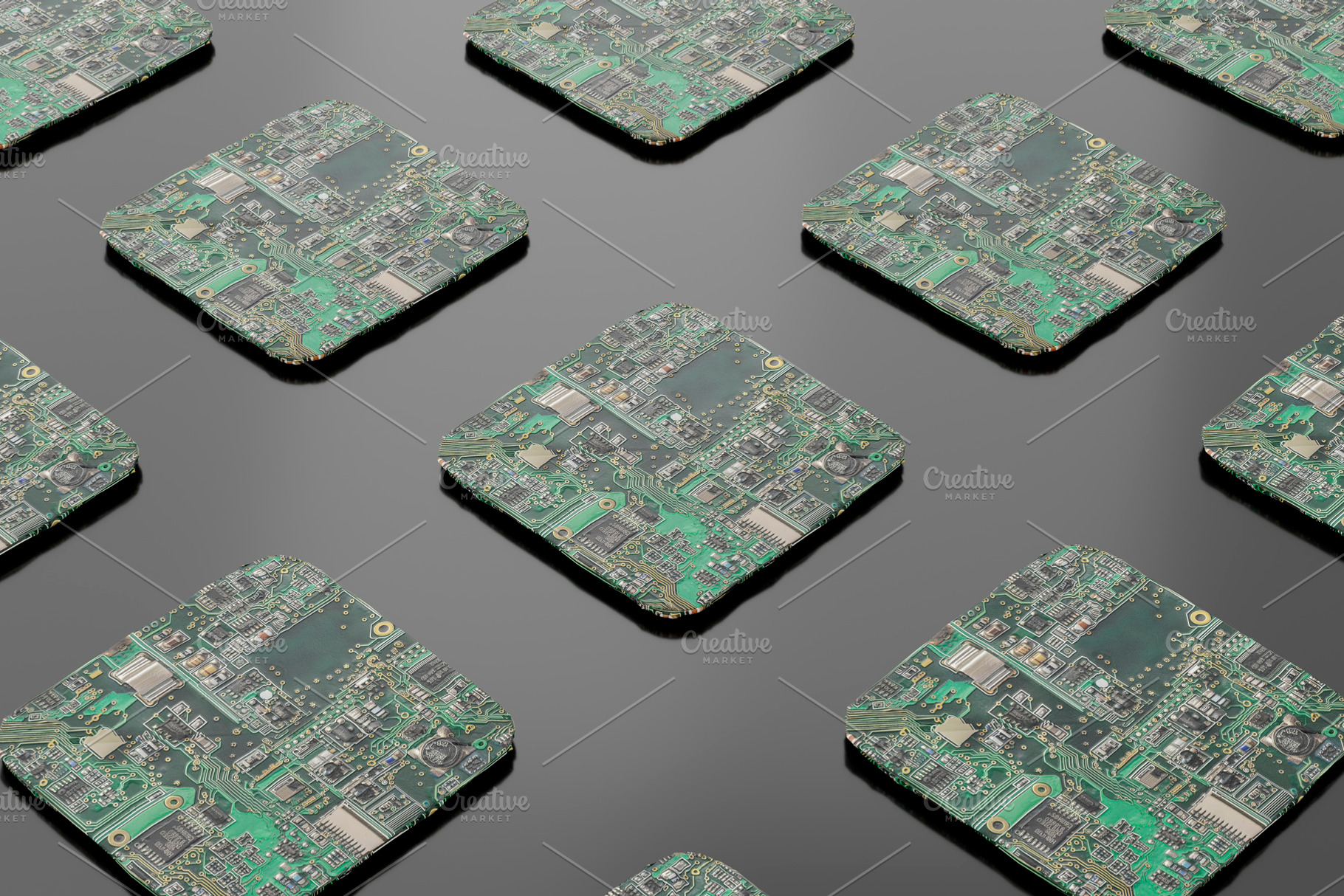 Abstract computer circuit board tiles pattern background, an Architecture Photo by RF Images