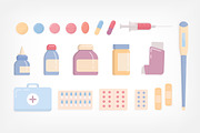 Pills and drugs set, backgrounds, a Healthcare Illustration by Good Studio (Thumbnail 3 of 8)