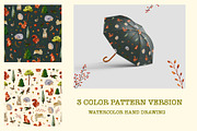 Watercolor Woodland Animals, a Pattern Graphic by KlymchukArtworks (Thumbnail 7 of 8)