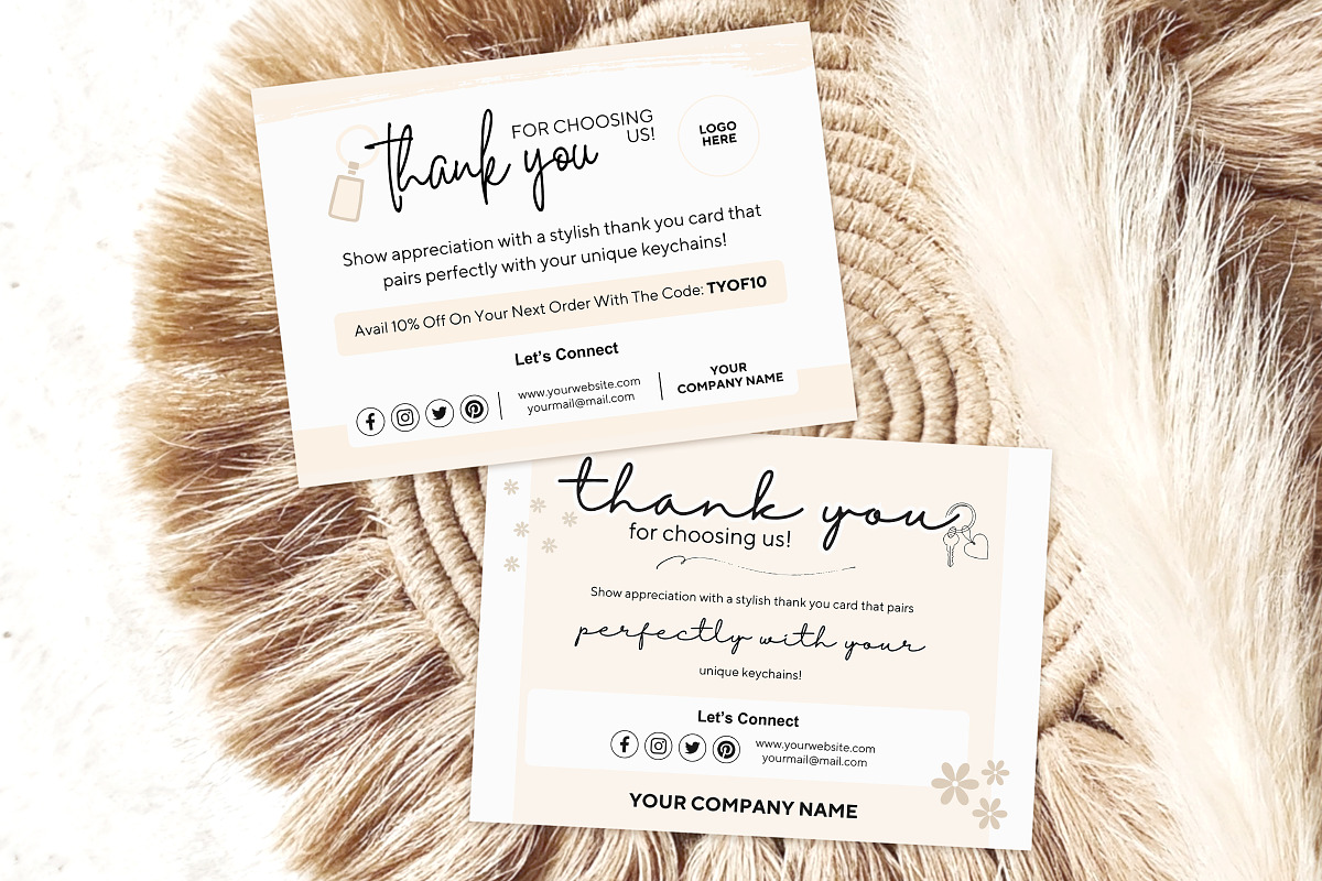 Keychain Business Thank You Card, a Card Template by Snapybiz (Photo 8 of 8)