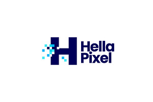 h letter pixel mark digital 8 bit, a Branding & Logo Template by VASTARD STUDIO