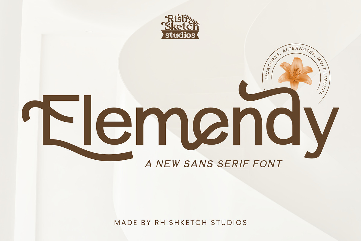 Elemendy, a Sans Serif Font by Rishsketch (Photo 1 of 12)