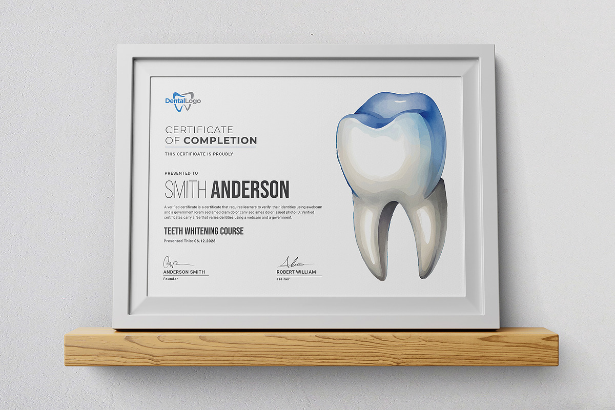 Dental Certificate, a Stationery Template by DesignDevisers (Photo 3 of 10)