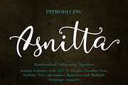 Asnitta, a Script Font by yanindesign (Thumbnail 1 of 9)