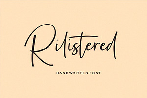 Rilistered - Handwritten Font, a Script Font by Fikryal Studio