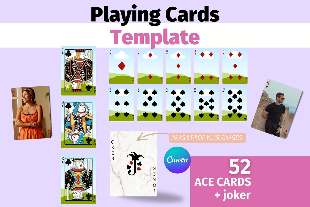 Playing Cards Template, Cards Canva, a Design Template by GraphiCarola (Photo 1 of 12)