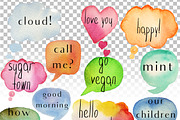 60 speech bubbles!watercolor+EPS, an Object Graphic by holaholga (Thumbnail 3 of 4)