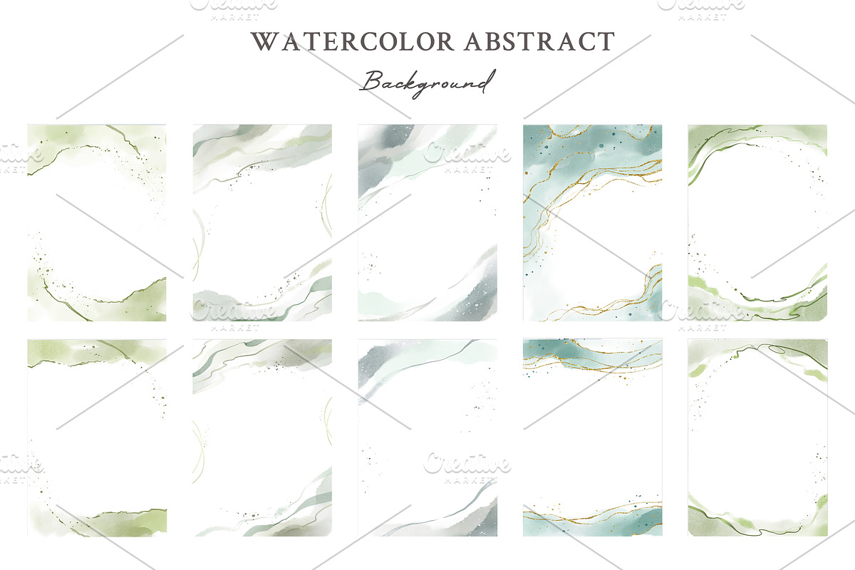 Watercolor Green Abstract Background, a Background Graphic by Yorda Studio (Photo 3 of 8)