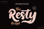 Resty Script, a Script Font by twinstd (Thumbnail 1 of 11)