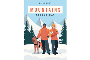 Mountain rescue day. Professional, an Animal Illustration by YummyBuum