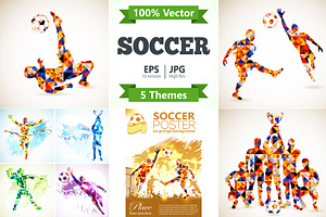Soccer Posters in Mosaic Pattern, a Sport Illustration by TAlex