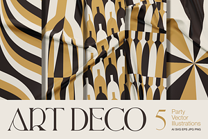 Art Deco Party Vector Illustrations