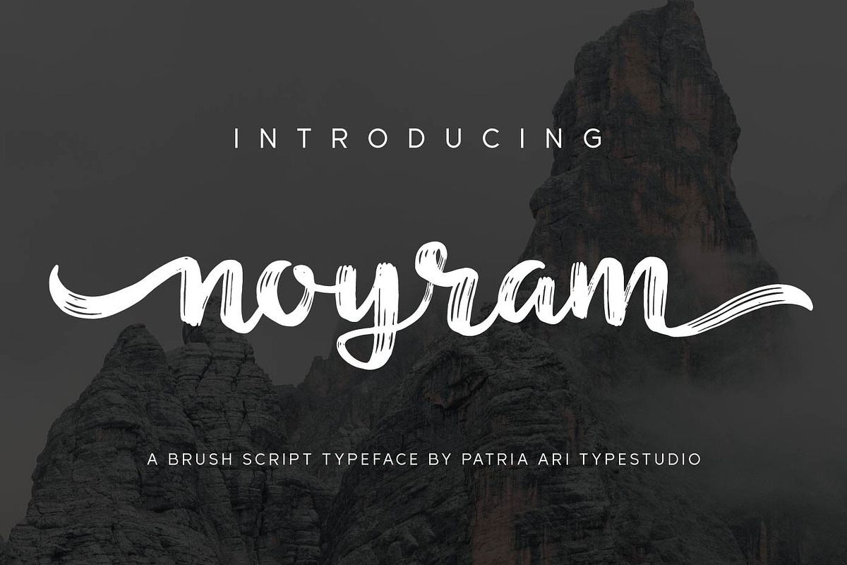Noyram - Brush Script Fonts, a Script Font by Patria Ari (P4tcreativa) (Photo 1 of 9)