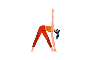 Young woman practicing trikonasana, a Sport Illustration by pikepicture