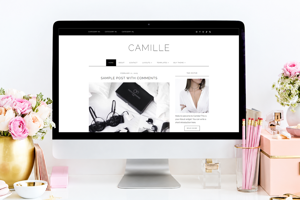 Feminine WordPress Theme | Camille, a WordPress Template by Hello Chic Designs (Photo 2 of 2)