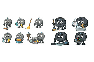 Cute cartoon characters engaged in, an Object Illustration by ZinetroN