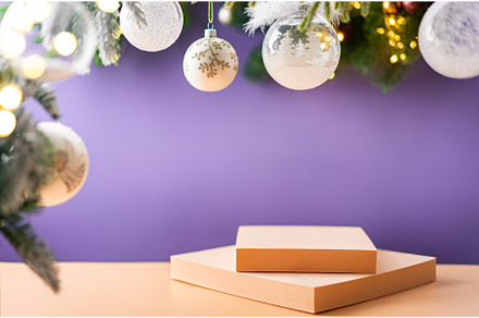 Christmas background with balls, a Holiday Photo by piter.goskov