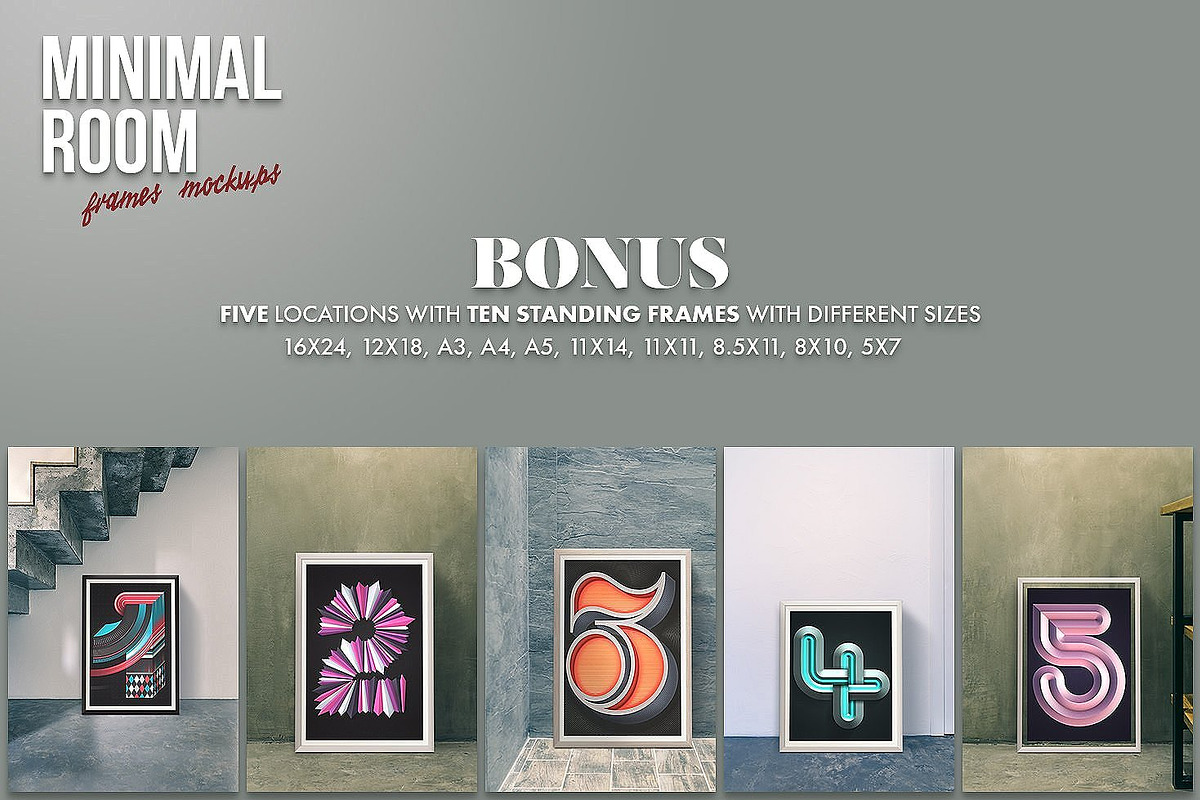 Minimal Room - Frames Mockups, a Print Template by Frisk Shop (Photo 6 of 7)