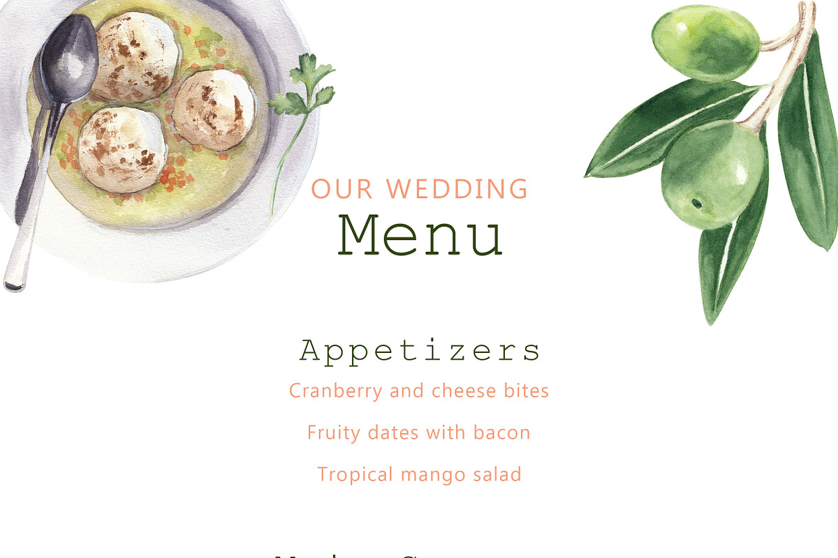 Watercolor cooking & eating clipart, a Food Illustration by Visual Animal (Photo 6 of 9)