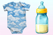 Navy Sky Blue Baby Nursery Clipart, a Graphic by CitraGraphics (Thumbnail 4 of 4)