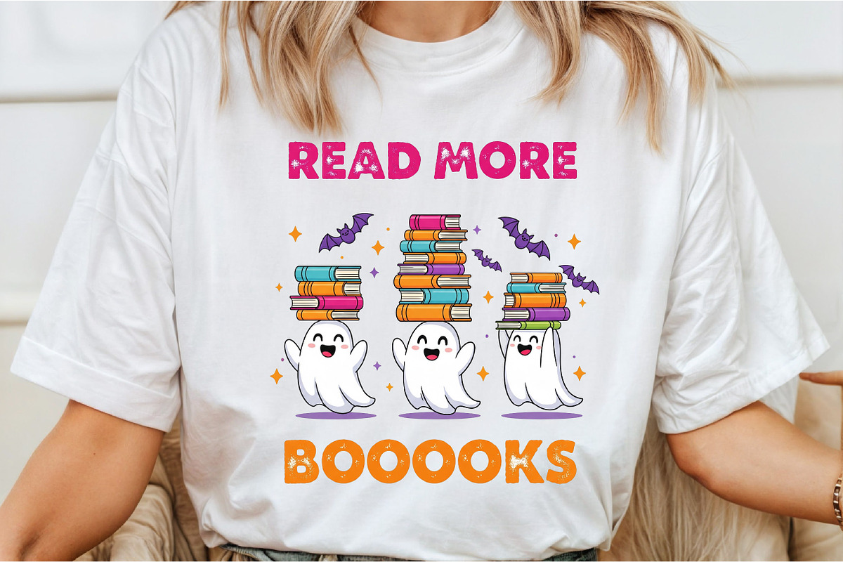 Read More Books Funny Halloween PNG, an Illustration by DreamCafeArt (Photo 3 of 7)