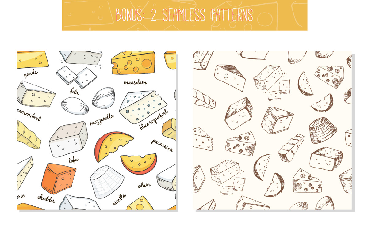 Cheese collection, a Food Illustration by Tatti Graphic Studio (Photo 3 of 3)