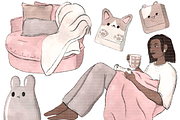 Clean Girl Gaming Clipart PNG, a Technology Illustration by Lenninator Digital (Thumbnail 3 of 8)