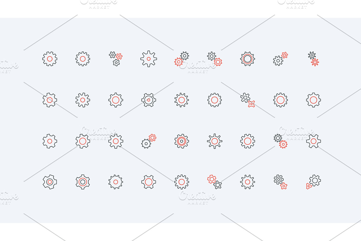 Gears metal cogwheels factory icons, a Technology Illustration by Lemberg Vector