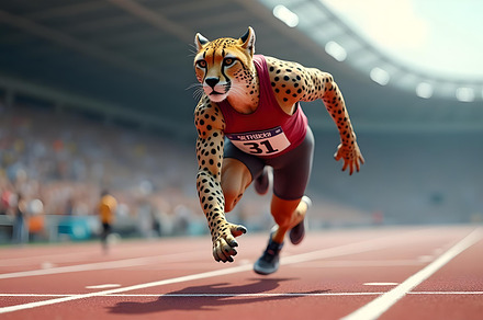 Cheetah running athletes are running, an Animal Photo by Stock Shape