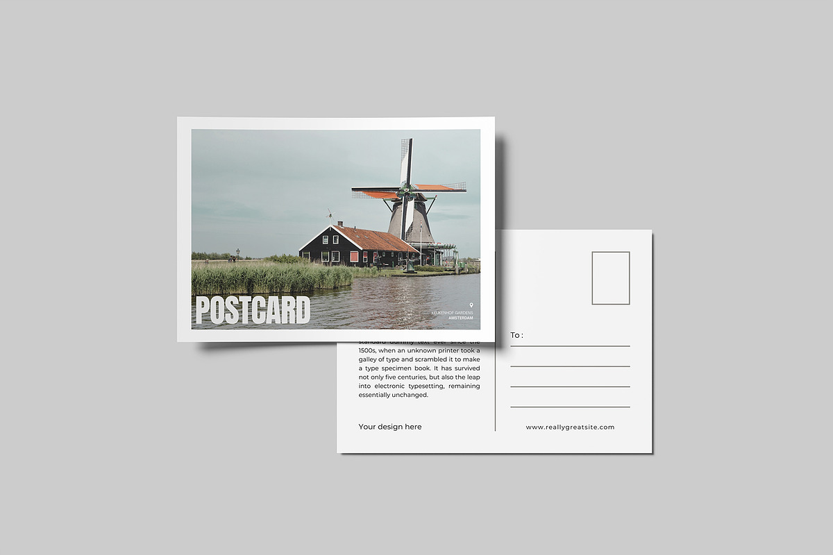 Postcard Mockup - Greeting Card, a Card Template by graphictime (Photo 6 of 14)