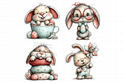 Whimsical Funny Easter Bunny Clipart, an Illustration by Daily.Designs (Thumbnail 6 of 7)