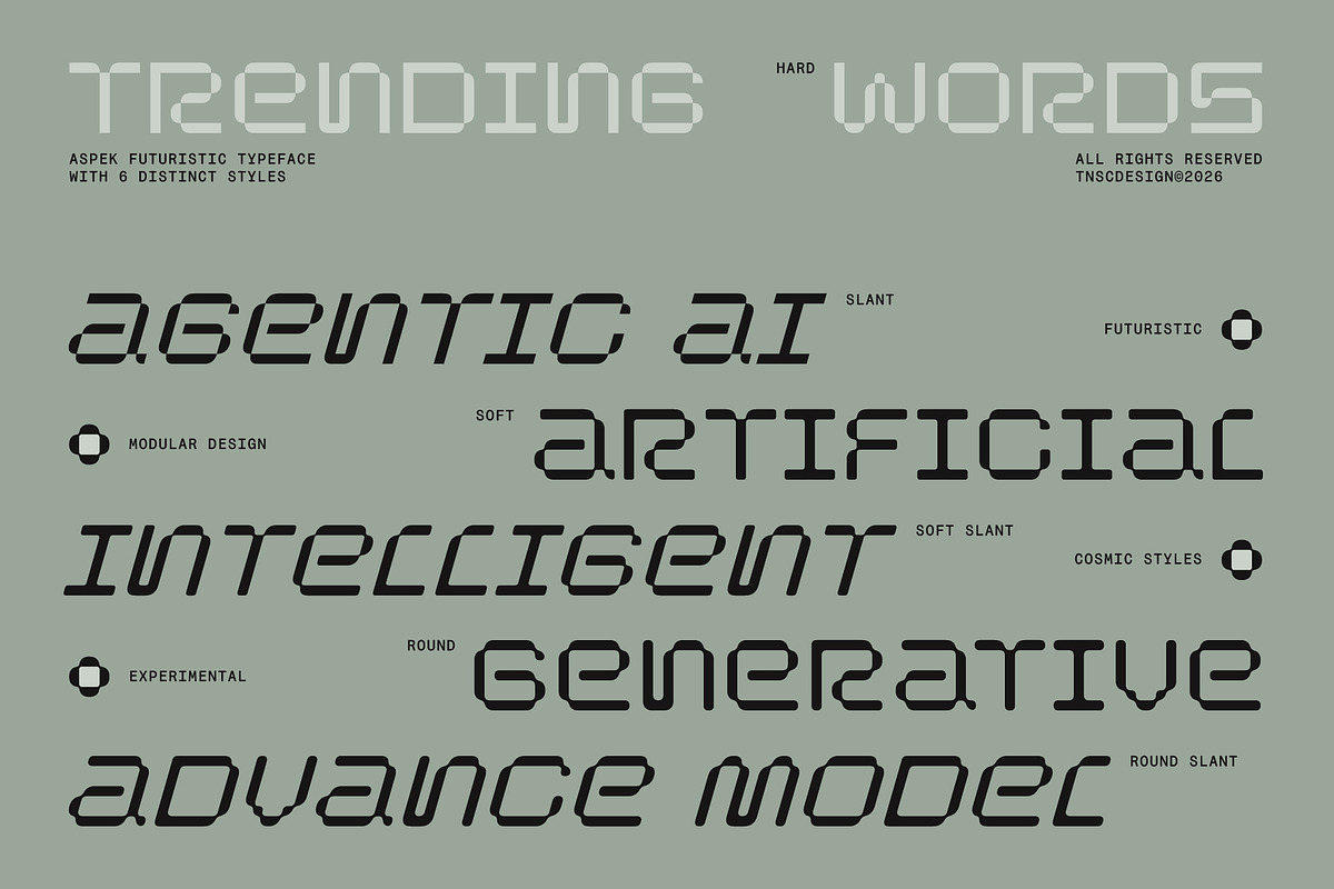 Aspek - Futuristic Display Sans, a Sans Serif Font by The Native Saint Club (Photo 13 of 16)
