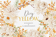 Watercolor flower - Dry Yellow, an Illustration by Beigetime (Thumbnail 1 of 9)